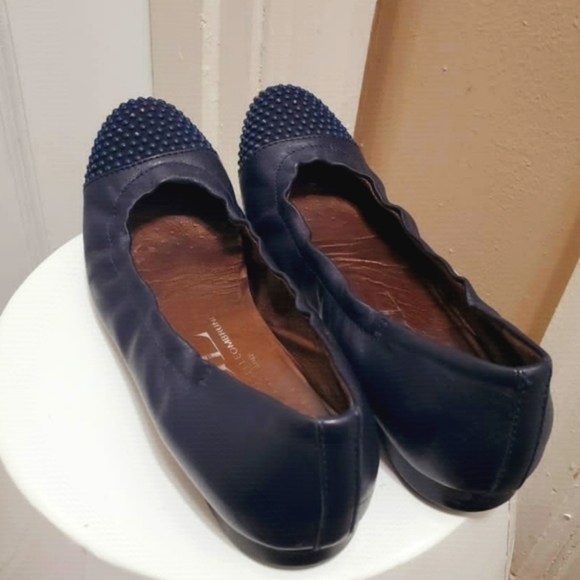 AGL Ballet Flats Womens Leather Metal Studs Cap Toe shoe 🌴 - Picture 4 of 11